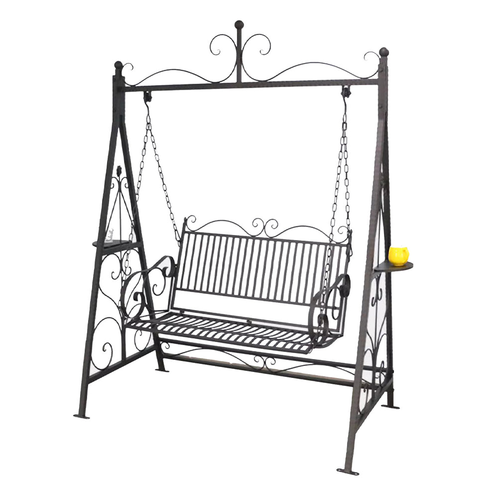 SOLARA FYY02A Chair Straight 150cm Outdoor Swing Black/White/Red - Backrest Wrought Iron Garden Use