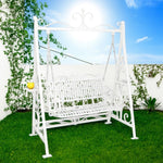 SOLARA FYY02A Chair Straight 150cm Outdoor Swing Black/White/Red - Backrest Wrought Iron Garden Use
