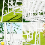 SOLARA FYY02A Chair Straight 150cm Outdoor Swing Black/White/Red - Backrest Wrought Iron Garden Use
