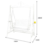 SOLARA FYY02A Chair Straight 150cm Outdoor Swing Black/White/Red - Backrest Wrought Iron Garden Use