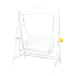 SOLARA FYY02A Chair Straight 150cm Outdoor Swing Black/White/Red - Backrest Wrought Iron Garden Use