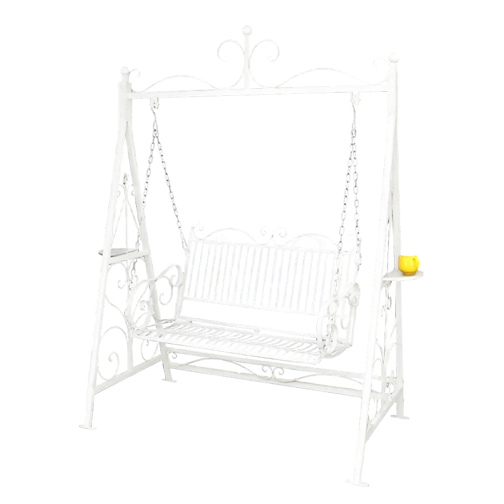 SOLARA FYY02A Chair Straight 150cm Outdoor Swing Black/White/Red - Backrest Wrought Iron Garden Use