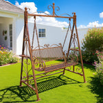 SOLARA FYY02A Chair Straight 150cm Outdoor Swing Black/White/Red - Backrest Wrought Iron Garden Use