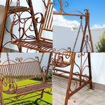 SOLARA FYY02A Chair Straight 150cm Outdoor Swing Black/White/Red - Backrest Wrought Iron Garden Use