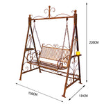 SOLARA FYY02A Chair Straight 150cm Outdoor Swing Black/White/Red - Backrest Wrought Iron Garden Use
