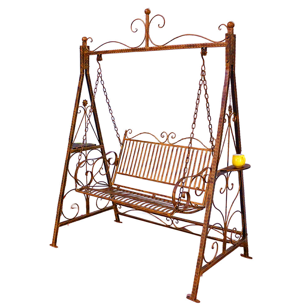SOLARA FYY02A Chair Straight 150cm Outdoor Swing Black/White/Red - Backrest Wrought Iron Garden Use