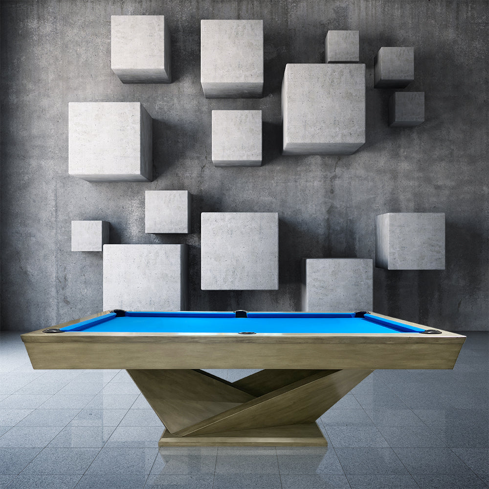 QUESLA WP06 Table Accessories W/ Pool Billiard Free Table Luxury 8FT - Slate Grey&Blue