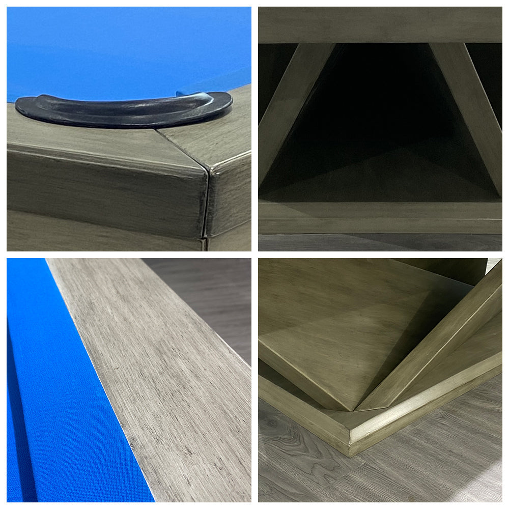 QUESLA WP06 Table Accessories W/ Pool Billiard Free Table Luxury 8FT - Slate Grey&Blue