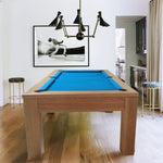 QUESLA P4 Billiards Leg Straight Table Pool 7FT Slate Snooker Table - Oak&Blue
