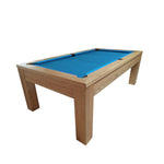 QUESLA P4 Billiards Leg Straight Table Pool 7FT Slate Snooker Table - Oak&Blue
