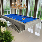 QUESLA WP06 Table Accessories W/ Pool Billiard Free Table Luxury 8FT - Slate Grey&Blue