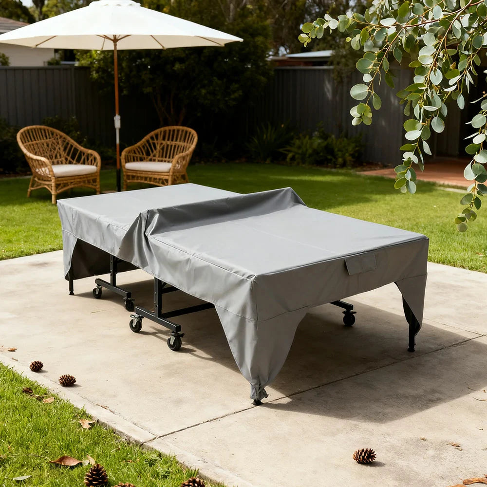 ARIX Table Oxford - 600D - UV-Resistant, Outdoor for Table and / 210D Durable Cover Fabric, Waterproof Indoor Dustproof, Tennis / 190T Suitable and Use Grey
