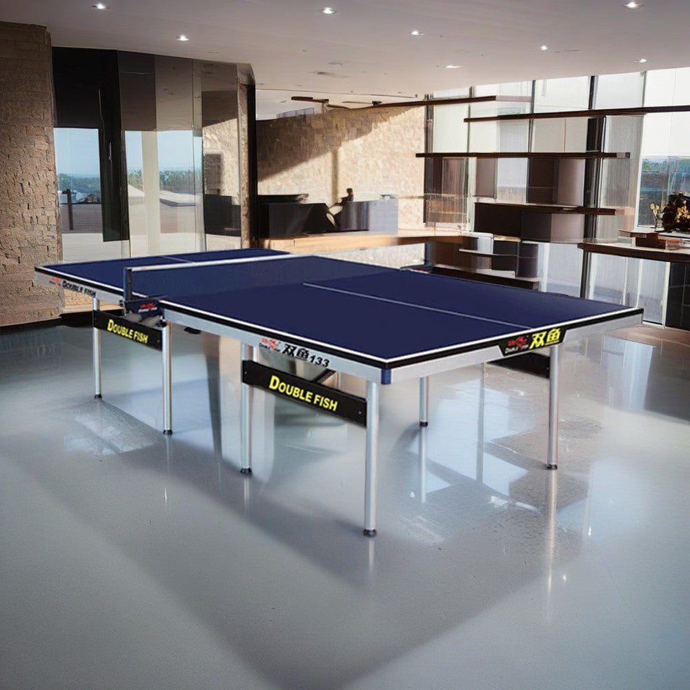 DOUBLE FISH Play Indoor Tennis Balls Net Foldable ITTF Solo Blue 25mm Pingpong Table Table-Bats 133 Approve