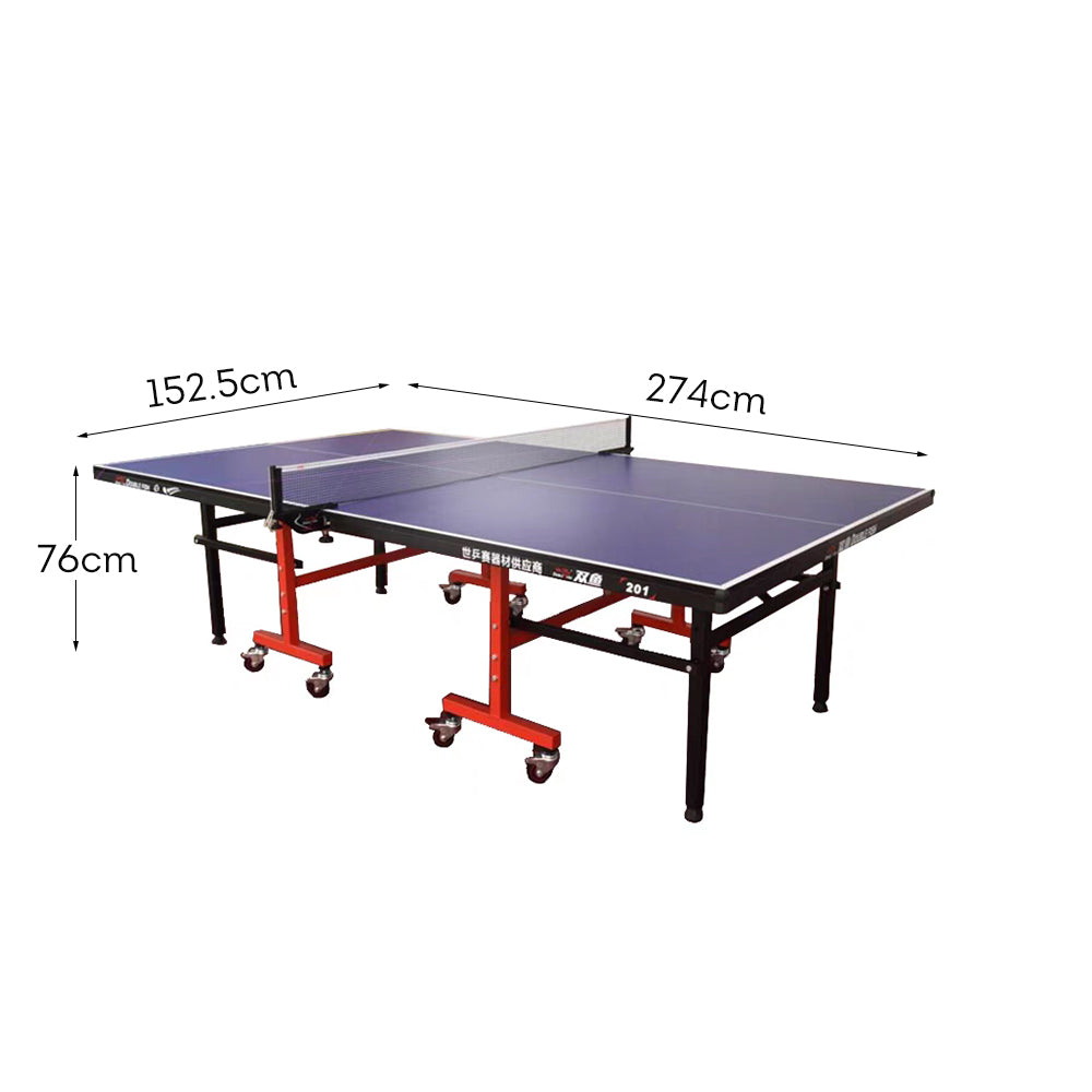 DOUBLE FISH Net 201 Table-Bats Tennis Pingpong Play Balls ITTF Blue Foldable Table Indoor 18mm Solo Approve