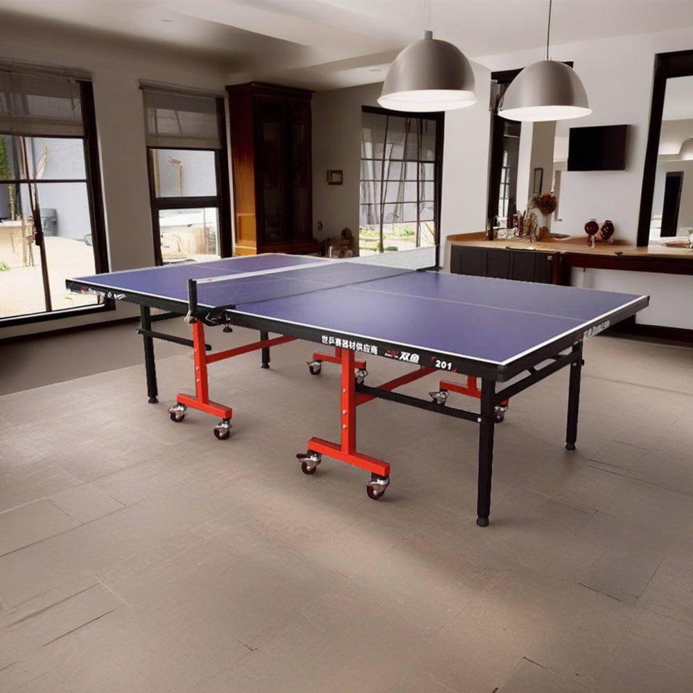 DOUBLE FISH Net 201 Table-Bats Tennis Pingpong Play Balls ITTF Blue Foldable Table Indoor 18mm Solo Approve