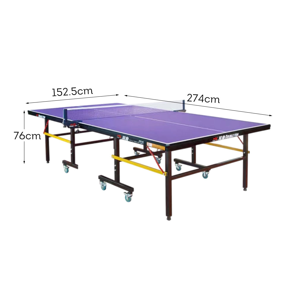 DOUBLE FISH Play Net Balls 18mm Table Tennis 201A Foldable Pingpong ITTF Solo Table-Bats Indoor Indigo Approve