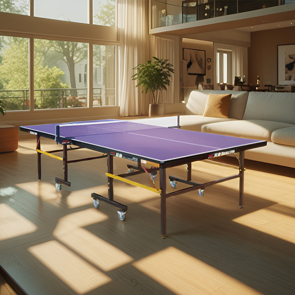 DOUBLE FISH Play Net Balls 18mm Table Tennis 201A Foldable Pingpong ITTF Solo Table-Bats Indoor Indigo Approve
