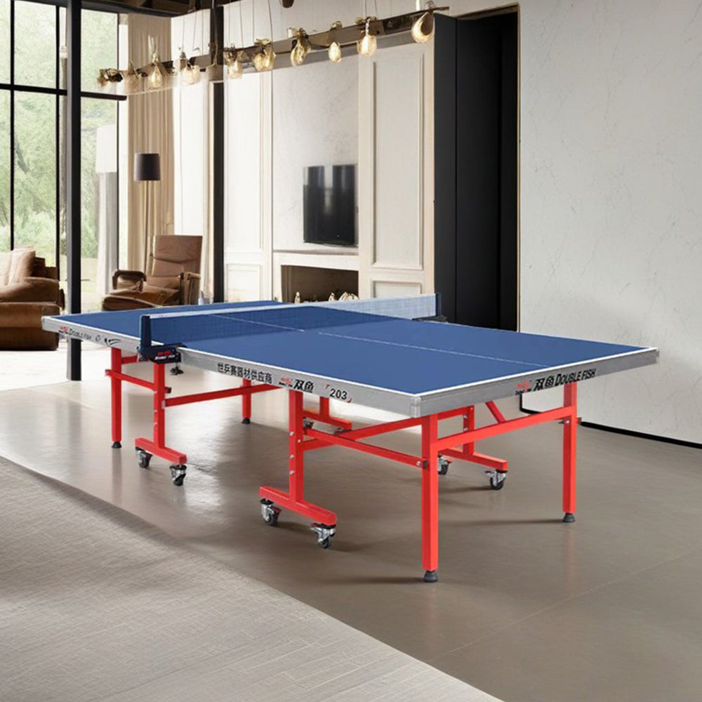 DOUBLE FISH Solo 18mm Table-Bats Net Table 203 Blue Tennis Pingpong Balls ITTF Indoor Foldable Play Approve