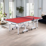 DOUBLE FISH Indoor Tennis/Ping - Solo Net Bats 22MM Ball Foldable Pong White&Red ITTF Table Play Table Approve