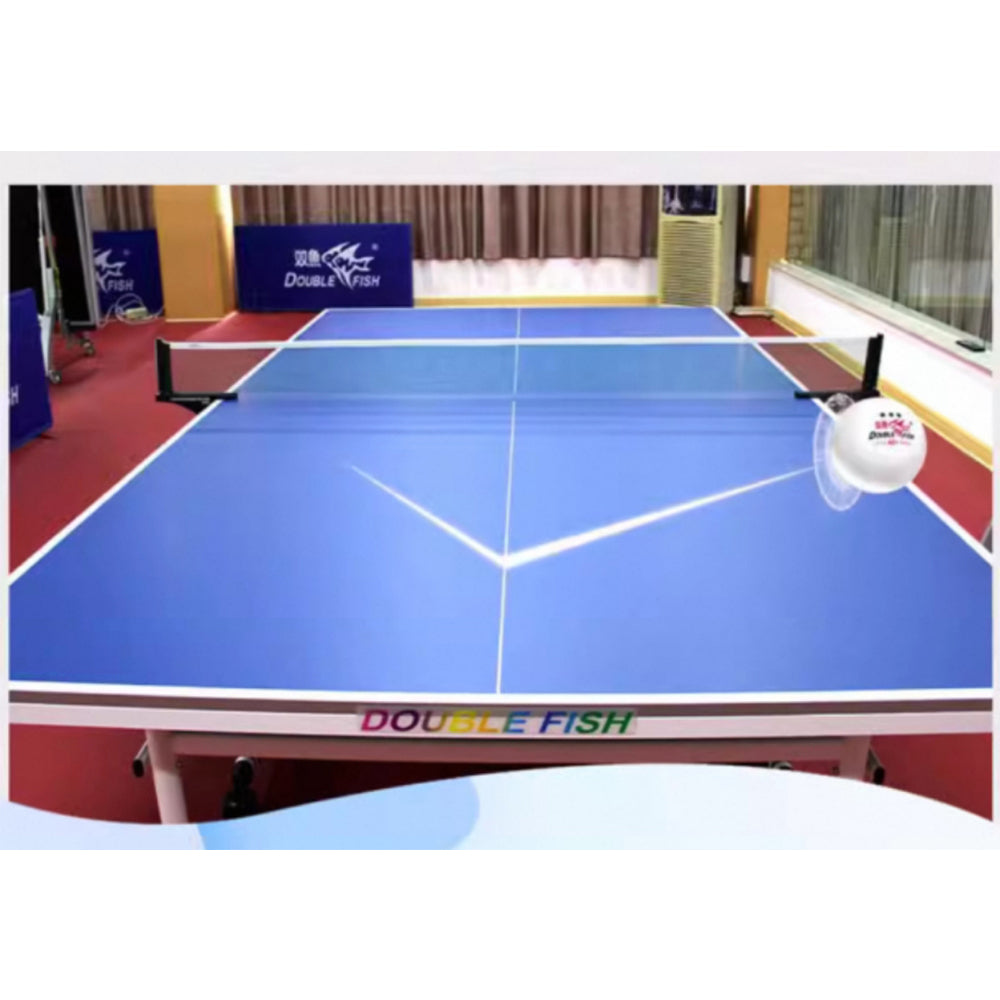 DOUBLE FISH Play Foldable Blue ITTF Table-Bats Balls 286 Indoor Solo Pingpong Tennis Table 18mm Net Approve