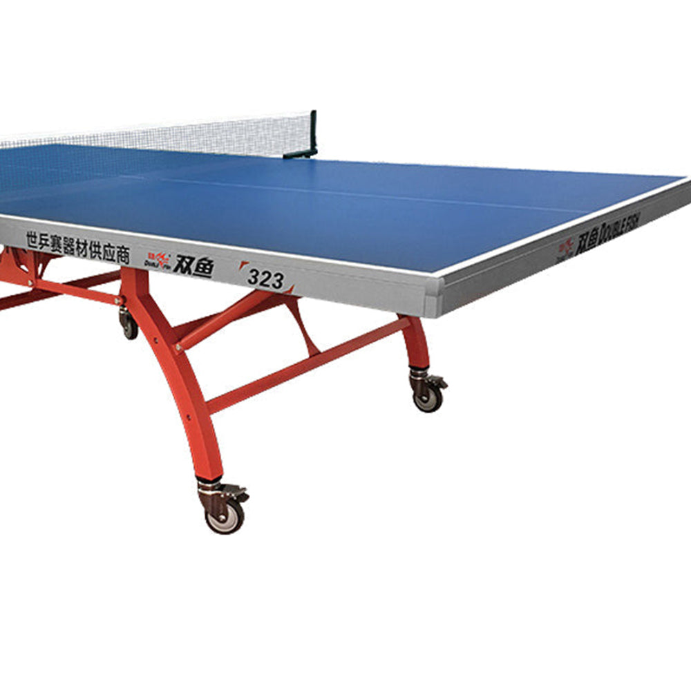 DOUBLE FISH 323 ITTF Approved Ping Pong Table 18mm Indoor Table Tennis Table Red Blue with Net & Paddles