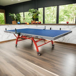 DOUBLE FISH 323 ITTF Approved Ping Pong Table 18mm Indoor Table Tennis Table Red Blue with Net & Paddles
