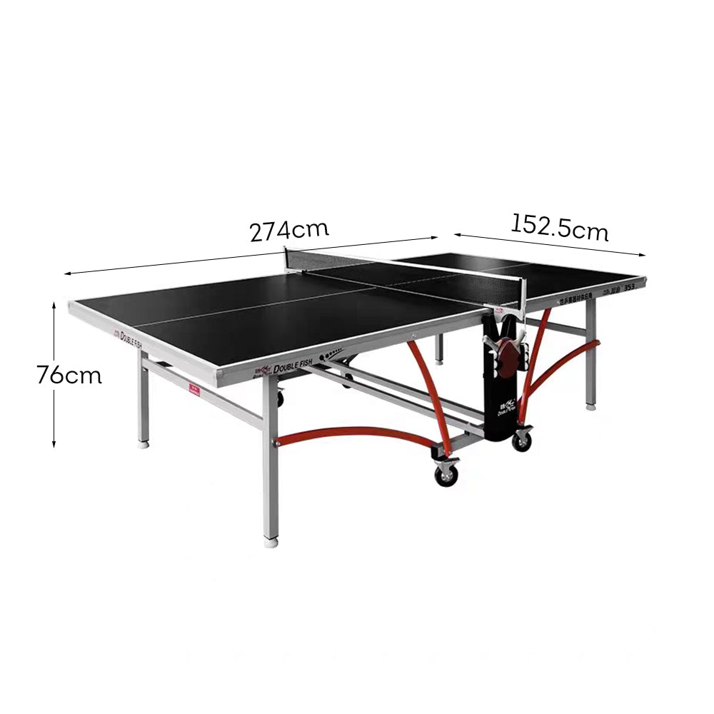 DOUBLE FISH Black Indoor ITTF Balls Pingpong Net 352 Table 18mm Table-Bats Tennis Approve
