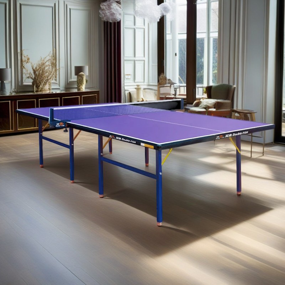 DOUBLE FISH Balls Table Table-Bats Pingpong Indigo Foldable Indoor Tennis ITTF Solo Play Net 15mm 501A Approve