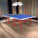 DOUBLE FISH Table Tennis Table 18mm ITTF Solo Play Table-Bats Balls Pingpong Foldable Indoor Net Blue Approve