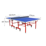 DOUBLE FISH Table Tennis Table 18mm ITTF Solo Play Table-Bats Balls Pingpong Foldable Indoor Net Blue Approve