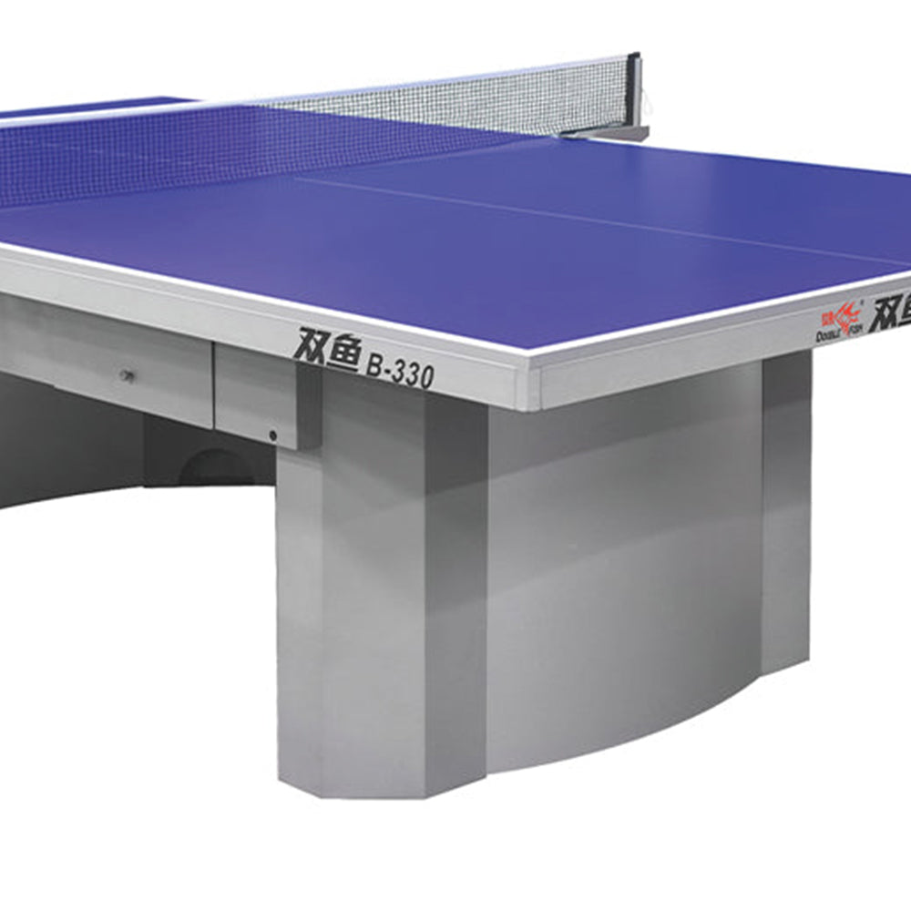 DOUBLE FISH Pong Ball Table Gray&Blue 18mm Bats - Table B330 ITTF Net Indoor Tennis/Ping Approve