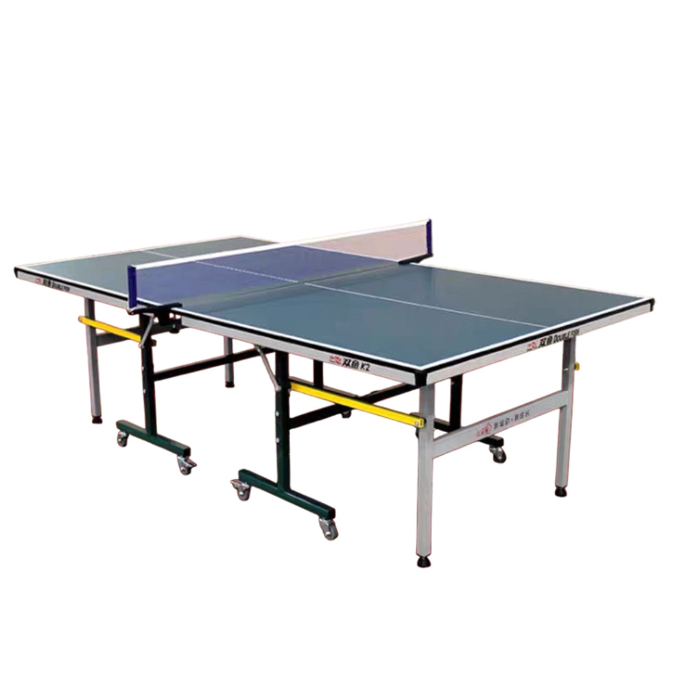DOUBLE FISH K2 Indoor Balls ITTF Play Solo 15mm Table-Bats Tennis Pingpong Net Foldable Blue Table Approve