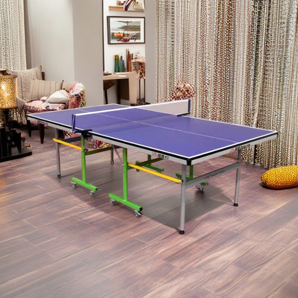 DOUBLE FISH Table Balls Table-Bats Indoor 18mm Net K3 ITTF Play Pingpong Solo Foldable Tennis Blue Approve