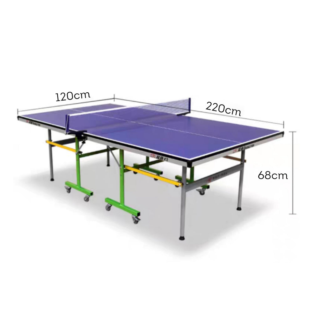DOUBLE FISH Table Balls Table-Bats Indoor 18mm Net K3 ITTF Play Pingpong Solo Foldable Tennis Blue Approve