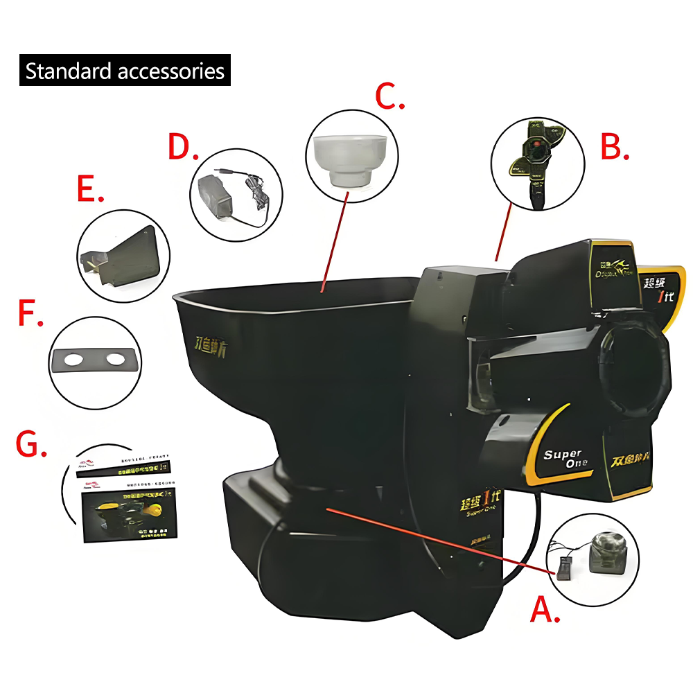 DOUBLE FISH Driven 1 Table Two Tennis Serve Wheel Super Machine-Black