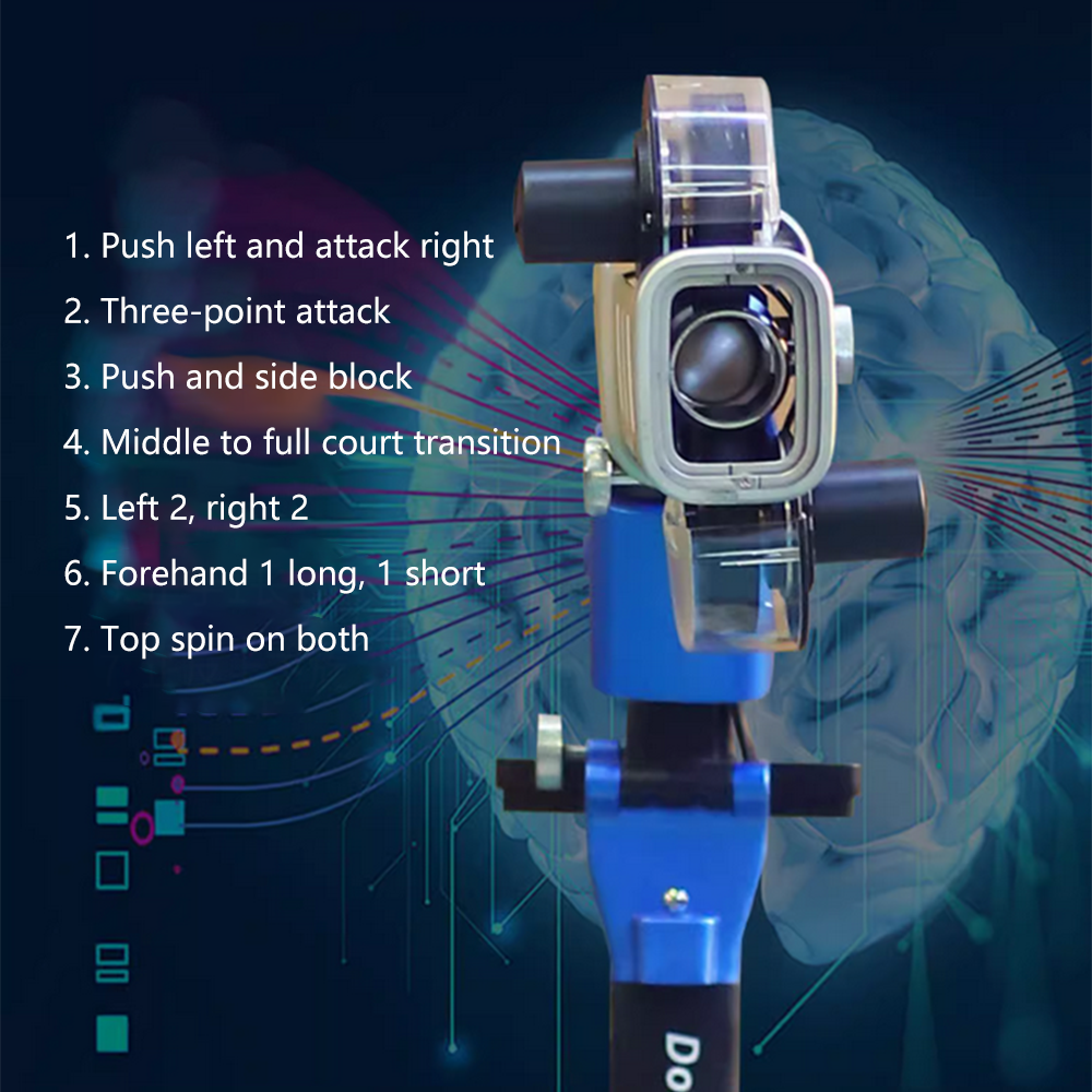DOUBLE FISH Super Technology Serving Vertical Intelligent 5 Table Machine Tennis -Black&Blue