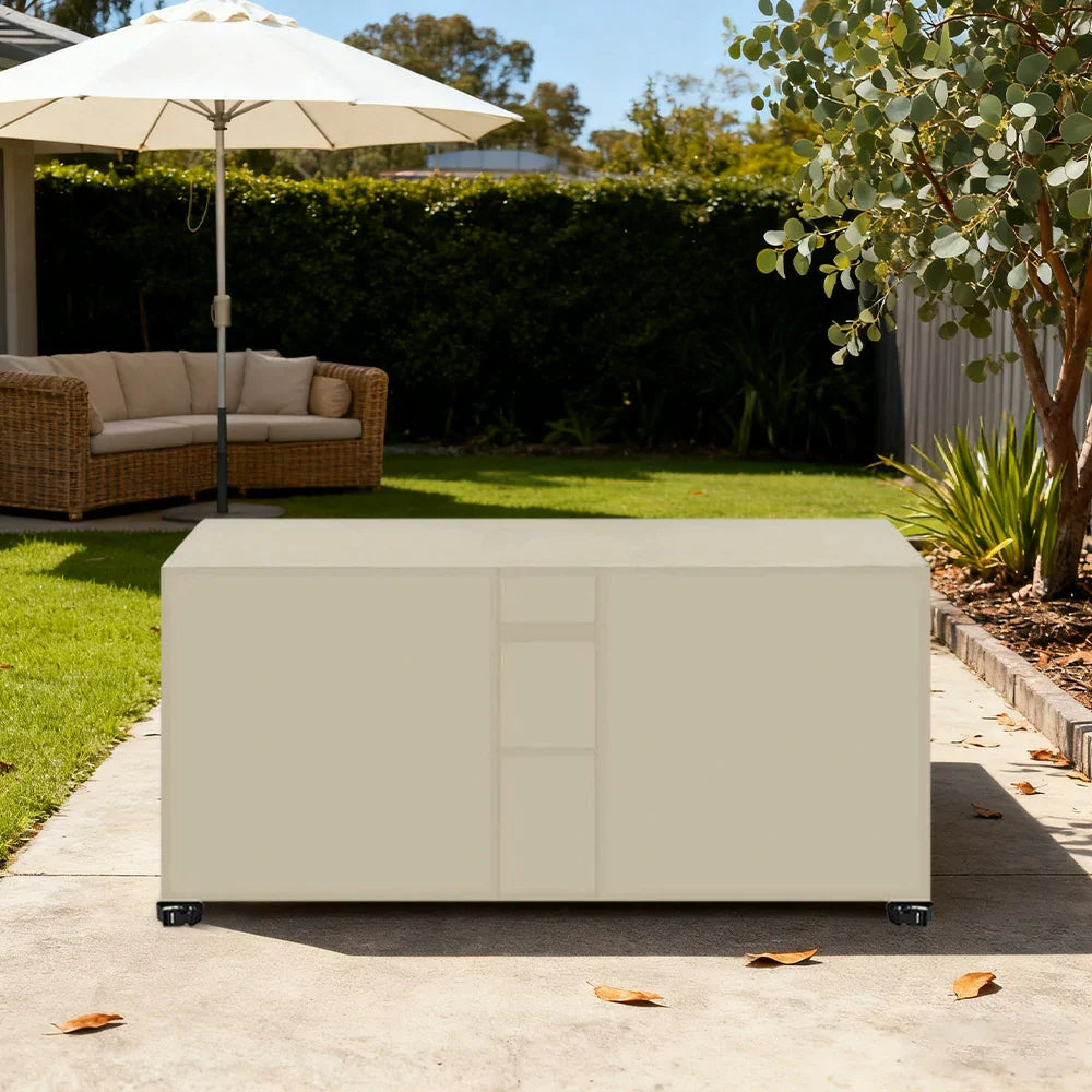 ARIX Table Fabric UV-Resistant Use for Tennis and Suitable and Waterproof - Drawstring, with Oxford Outdoor Cover Indoor Dustproof, - Table Beige