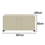 ARIX Table Fabric UV-Resistant Use for Tennis and Suitable and Waterproof - Drawstring, with Oxford Outdoor Cover Indoor Dustproof, - Table Beige
