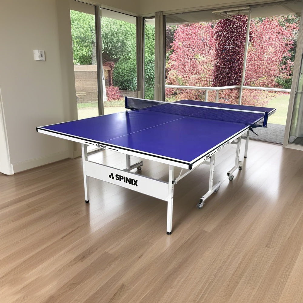 SPINIX Rollaway Solo Balls Table Foldable Black&Blue Play Indoor Pingpong Table-Bats 13mm Tennis Net