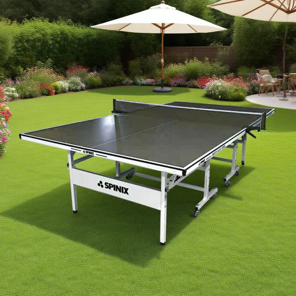 SPINIX Rollaway Solo Balls Table Foldable Black&Blue Play Indoor Pingpong Table-Bats 13mm Tennis Net