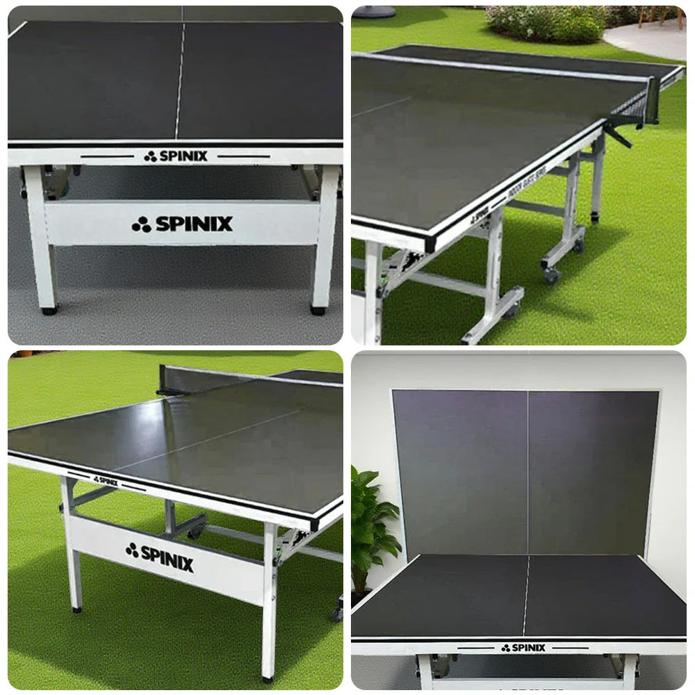 SPINIX Rollaway Solo Balls Table Foldable Black&Blue Play Indoor Pingpong Table-Bats 13mm Tennis Net