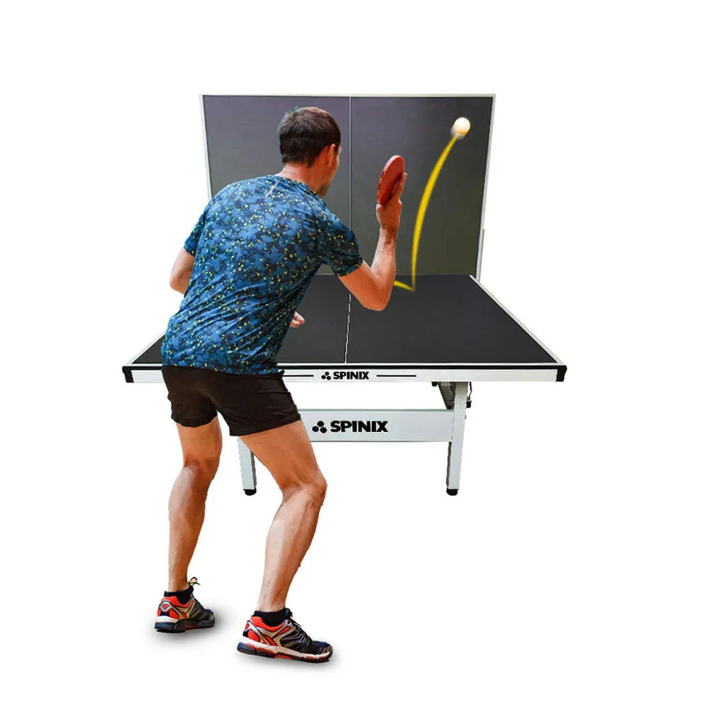 SPINIX Rollaway Solo Balls Table Foldable Black&Blue Play Indoor Pingpong Table-Bats 13mm Tennis Net