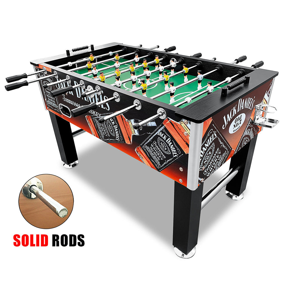 KICKSY JD Black Table Soccer 5FT Steel Solid with Foosball Rods