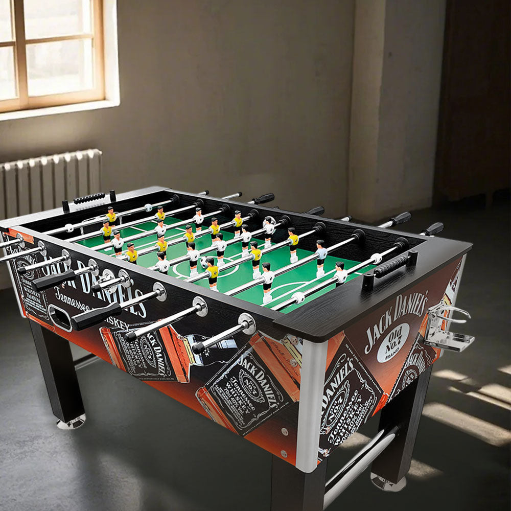 KICKSY JD Black Table Soccer 5FT Steel Solid with Foosball Rods