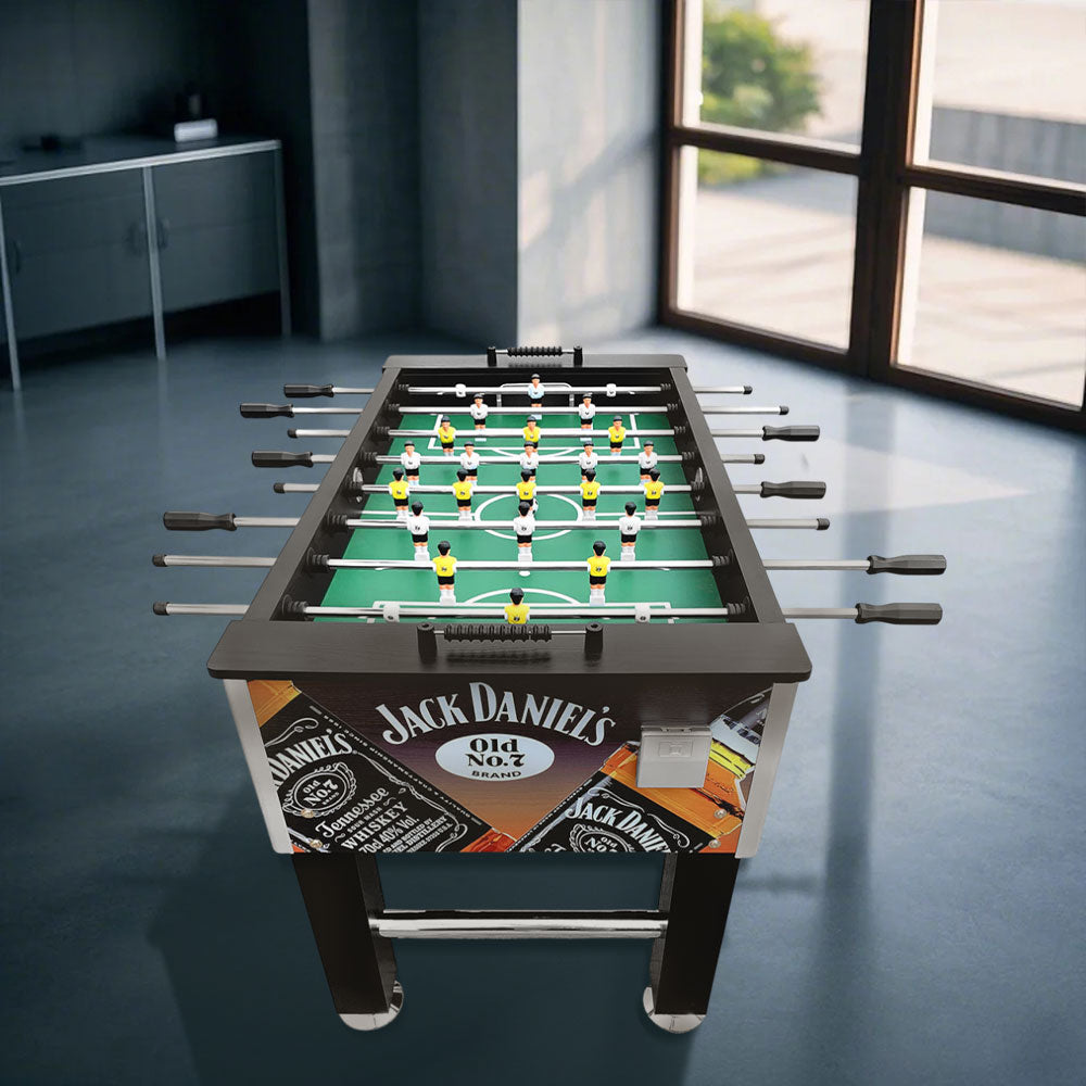 KICKSY JD Black Table Soccer 5FT Steel Solid with Foosball Rods