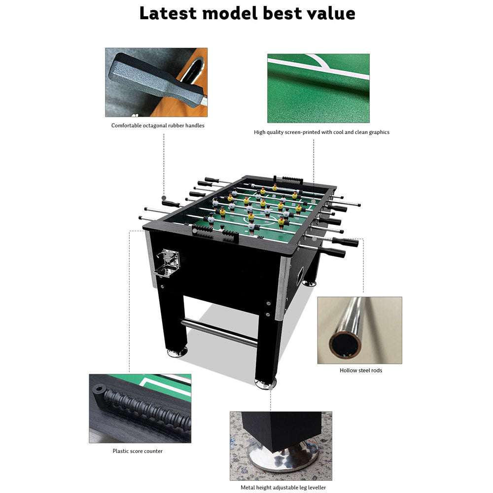 KICKSY HLOW Table 5FT with Steel Hollow Foosball Soccer Rods