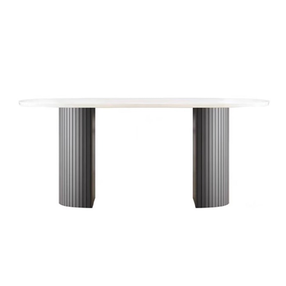 LIVARA Marble Tabletop Dinner Table Wood Table Solid Legs