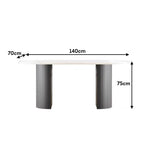 LIVARA Marble Tabletop Dinner Table Wood Table Solid Legs