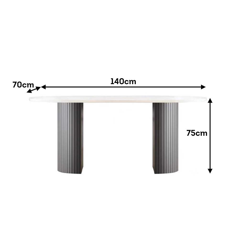 LIVARA Marble Tabletop Dinner Table Wood Table Solid Legs