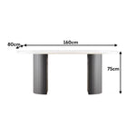 LIVARA Marble Tabletop Dinner Table Wood Table Solid Legs